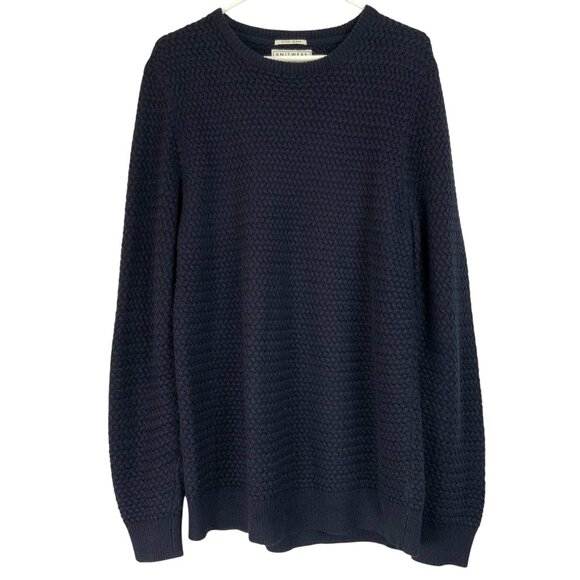 Knitwear by F&F Blue Textured Sweater Size XL Long Sleeve Crewneck Pullover - Picture 1 of 4